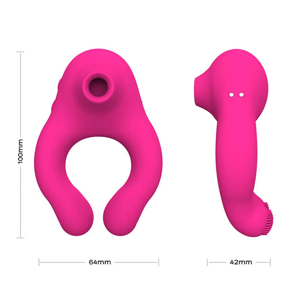 Vertraagde Ejaculatie Vibrerende Haan Ring Zacht Materiaal Zuigen Likken Clit Stimulator Scrotum Penis Massager Seksspeeltjes Voor Koppel