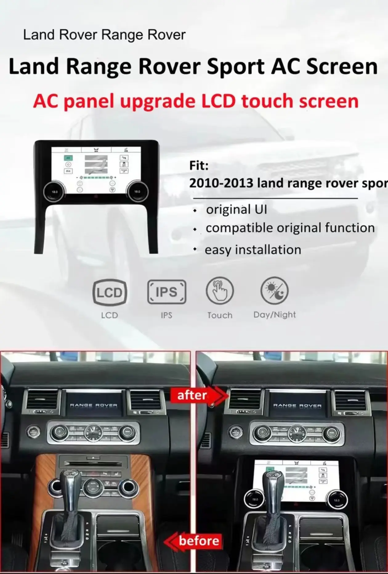 

LCD Touch Screen AC Panel Air Control For Land Range Rover Sport L320 2010-2013