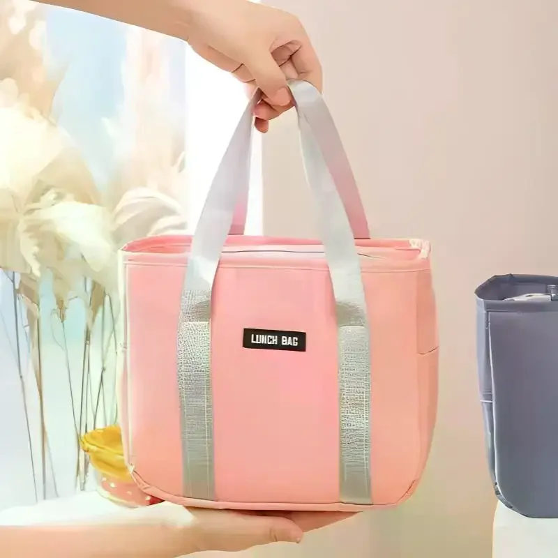 Waterproof Thickened Insulation Oxford Cloth Lunch Bag, Large Capacity Insulated Lunch Bag for Office, Work, Picnic, Travel