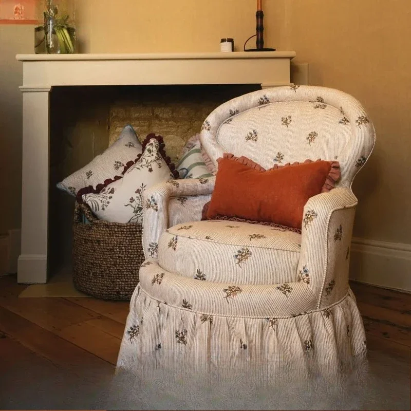 retro single sofa, living room small apartment medieval negotiation chair, living room bedroom leisure chair
