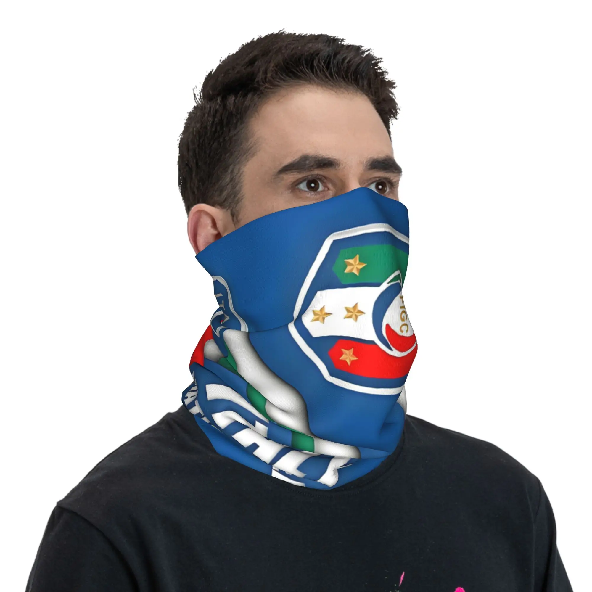 مخصص لكرة القدم إيطاليا Figc باندانا الرقبة أدفأ الرجال النساء الشتاء التزلج وشاح أنبوبي الجراب الإيطالية كرة القدم عاشق واقي الوجه #5