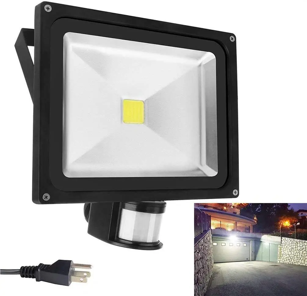 Depuley 50W LED Motion Sensor Light Outdoor Flood Light Motion Detected Spotlight for Garage IP66 Waterproof Cold White 6000K