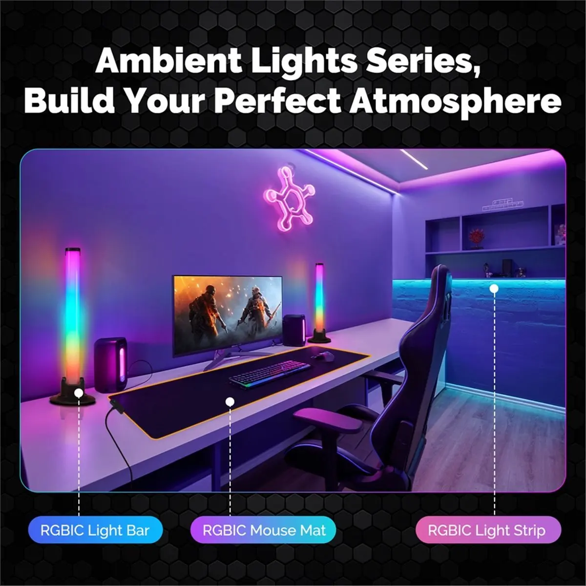 Top Tuya WiFi Smart LED Mouse Pad RGBLED Colorful Lighting Office Desk Gaming Atmosphere Mouse Pad for Gaming PC Computer