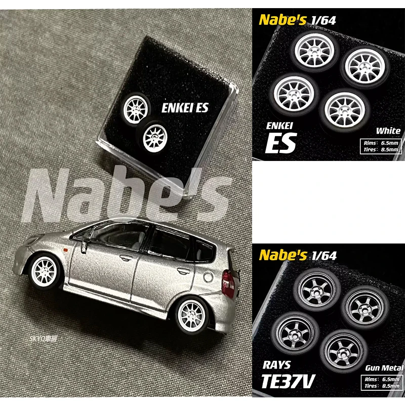 Wheel car model 1/64 Nabes X Chika Rays TE37V 8.5mm small size alloy wheel detail kit simulates secondary modified wheels