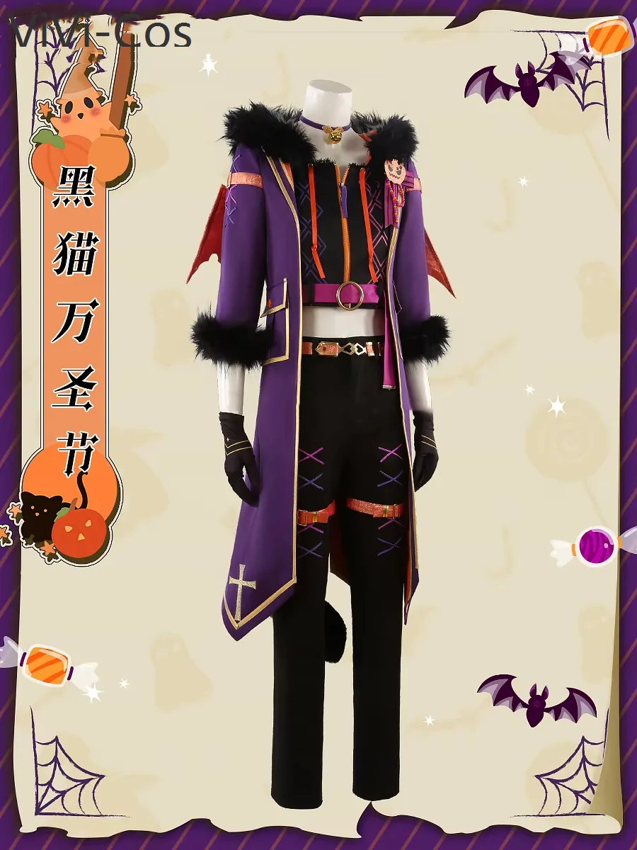 ViVi-Cos Ensemble Stars Trickstar Yuuki Makoto/Isara Mao/Akehoshi Subaru/Hidaka Hokuto Game Suit Uniform Halloween Party Outfit