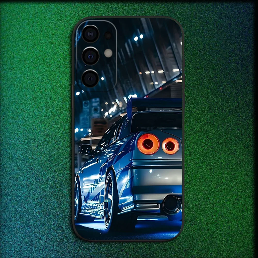 حافظة هاتف F-Fasts and F-Furious R34 لهاتف سامسونج S25,S24,S21,S22,S23,S30,Ultra,S20,Plus,Fe,Lite,Note,10,9,5G غطاء أسود