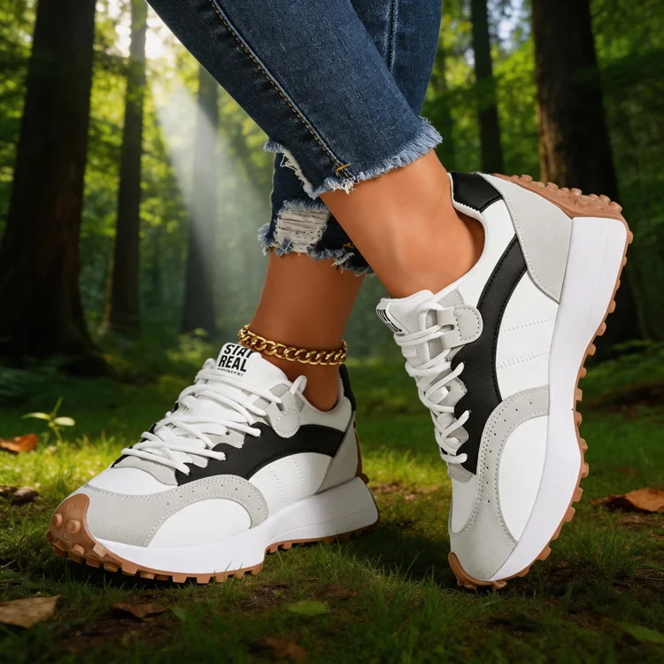 

Women's 2026 New Fashion Color Matching Thick-soled Sports Shoes Spring and Autumn Casual Non-slip Wear-resistant Running Shoes