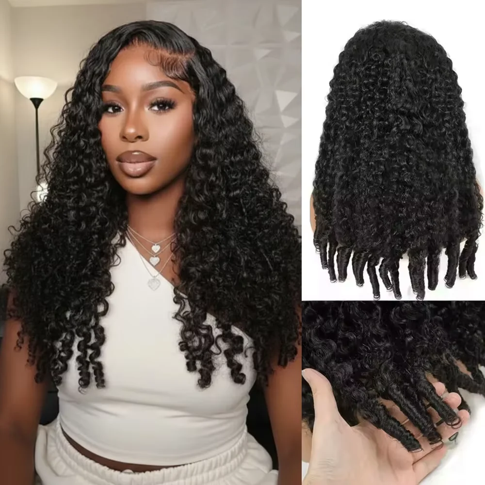 200 Density Burmese Curly Human Hair Wig Brazilian 7x6 HD Transparent Lace Frontal Human Hair Wigs For Women 40 Inch 7x6 Glueless Lace Front Wig