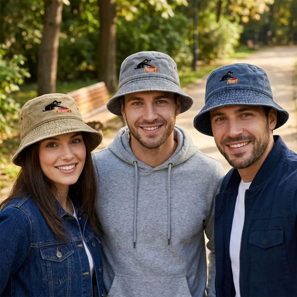 1pc Summer Cat Bucket Hat for Men Women Lightweight Travel Beach Fisherman Hat Outdoor Sports Pull Up Bob Panama Sun Hats