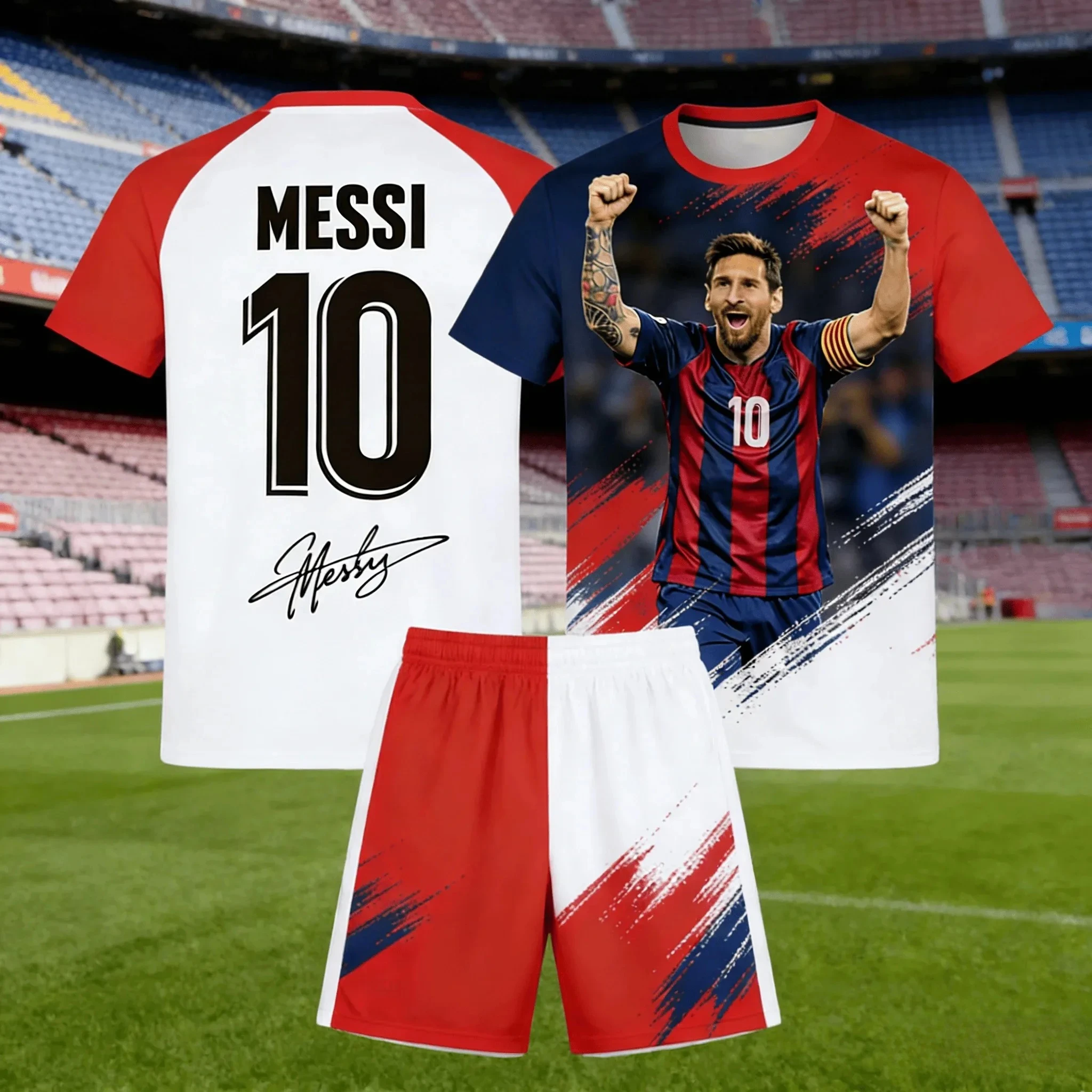 New Style Custom Print Football T-shirt and Shorts, Quick-Drying Breathable Summer Training Wear, Outdoor Sports Attire - view 6
