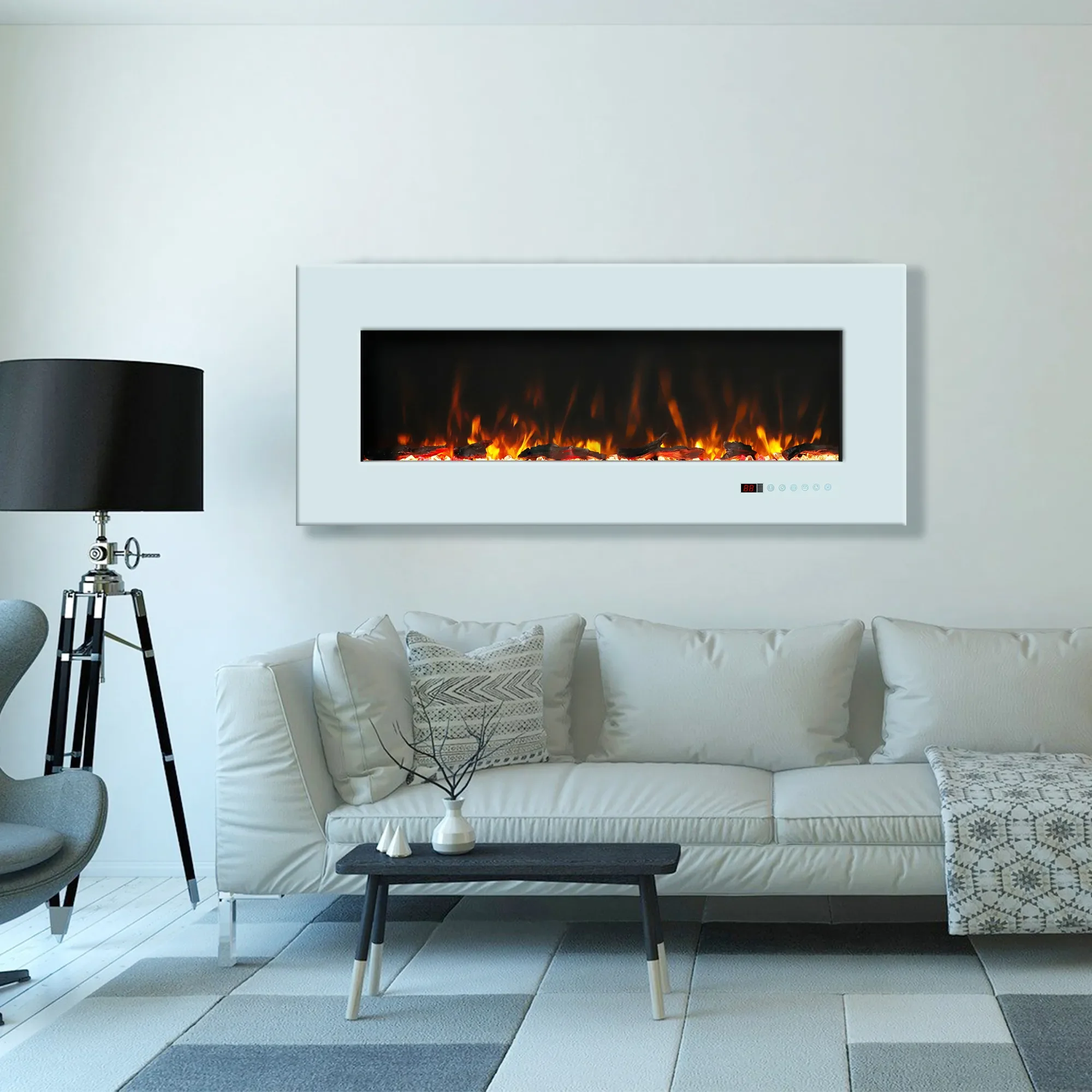 ultra slim wall mounted fireplace 24/28/36/40/48 inch best flame effect electric fire heat electric fireplaces