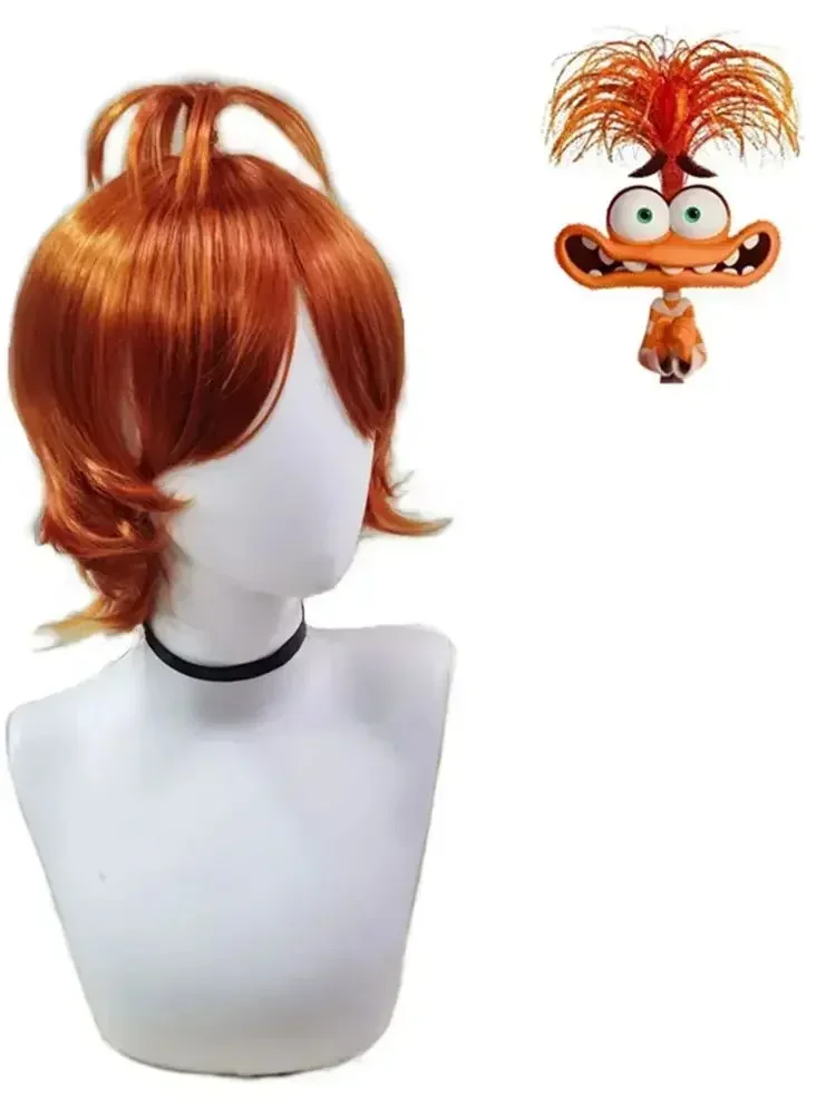 كوسبلاي أنيمي لينفرز القلق برتقالي perruque كوسبلاي perruque كورتي برتقالي بوكليس مقاوم à la chaleur Synthétique cheveu