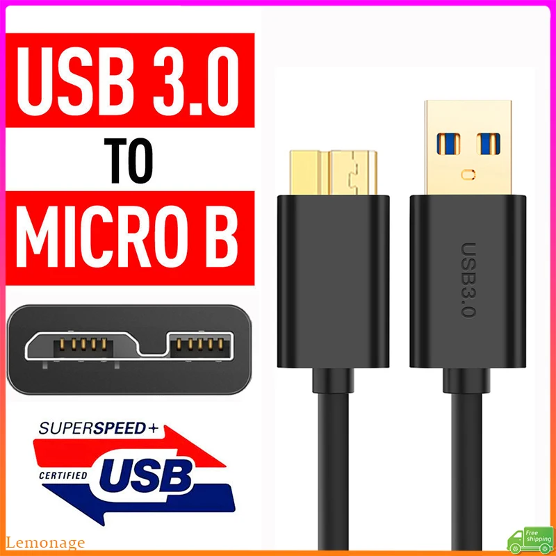 

High Speed Hard Disk Data Cable USB 3.0 To Micro B Converter For External SSD and HDD Hard Drive