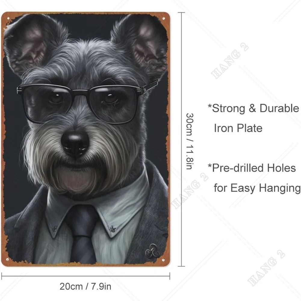 Mr Fluff 007 Game Poster Metal Tin Sign Funny Dog Black Retro Wall Decor for Home, Street, Gate, Bars, Club