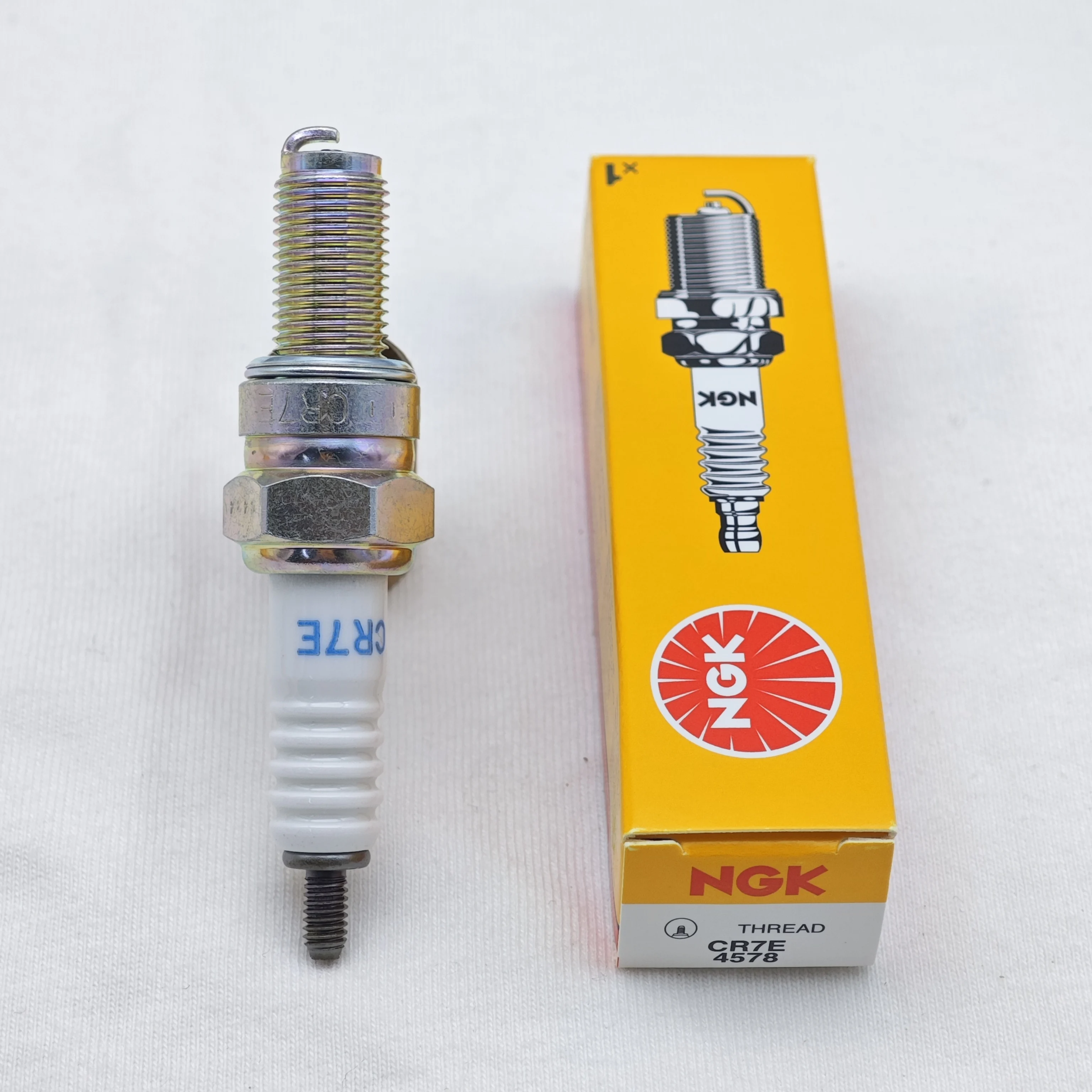 NGK 4578 CR7E Genuine Original Standard Spark Plug 1 PCS for 4-Stroke Motorcycle Scooter ATV