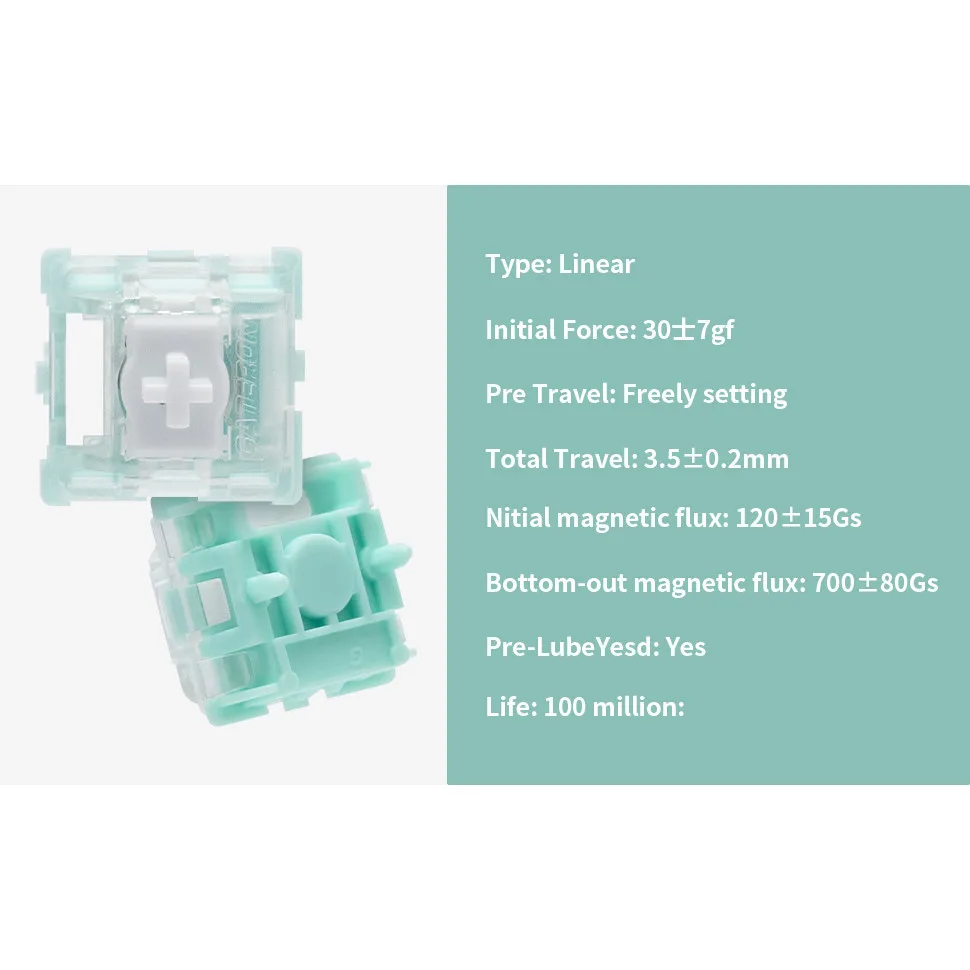 Gateron Magnetic Jade Keyboard Linear Switches HIFI Mahjong Sound Customized Hot Swappable Keyboard Switch Gaming