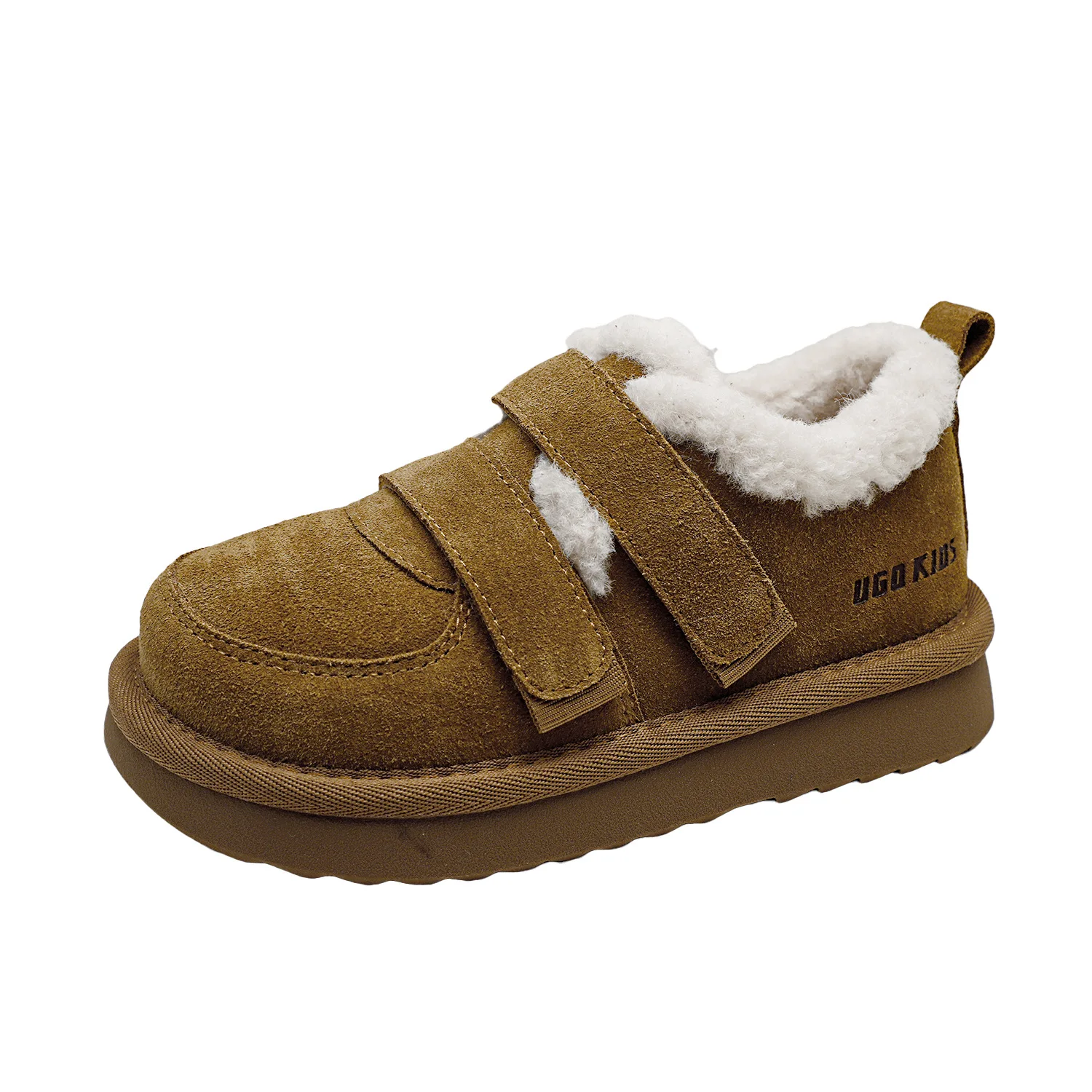 

Зимние детские теплые зимние ботинки из воловьей кожи в корейском стиле для мальчиков и девочек, детские теплые повседневные нескользящие хлопковые ботинки для малышей