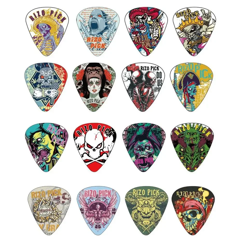 5PCS Superhero Pattern Skull Pattern Sexy Lady Pattern Acoustic Guitar Picks 0.5mm