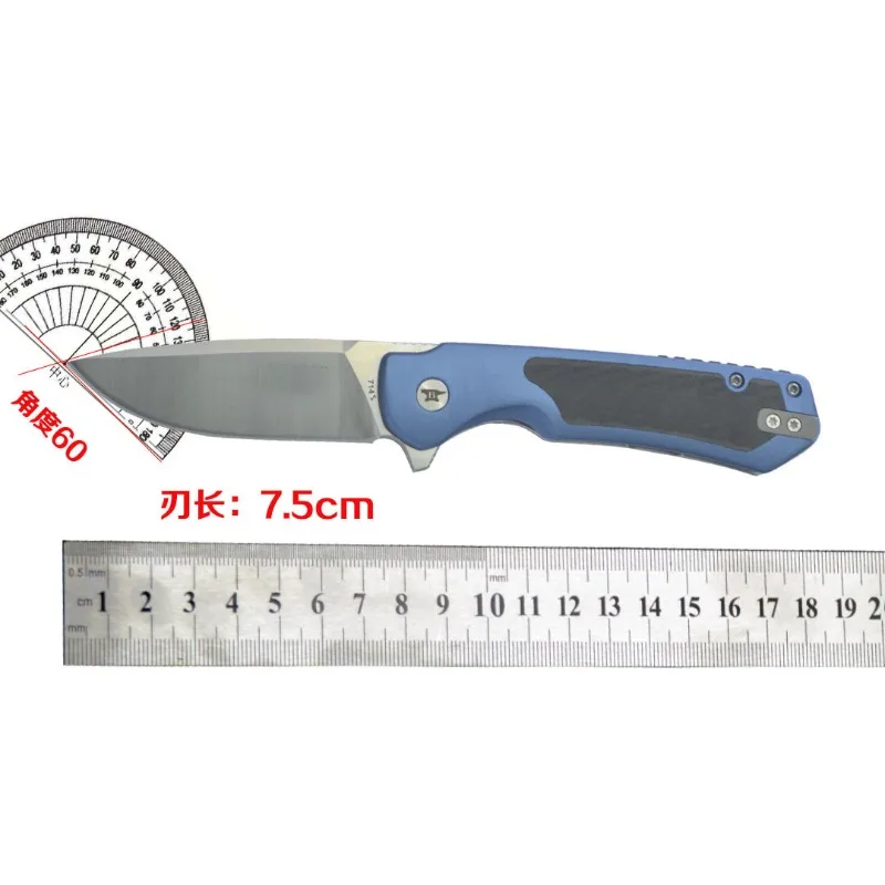 Nuovo 714 Coltello pieghevole da campeggio esterno D2 Lama in acciaio + manico in fibra di carbonio Tasca di sopravvivenza Caccia tattica Coltelli da frutta Strumenti EDC