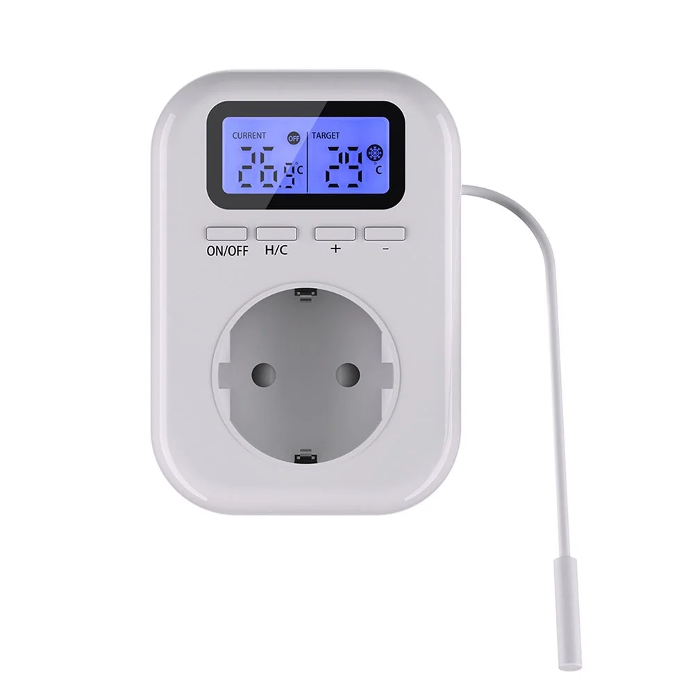 1PCS 220-240V Thermostat Socket With Heating And Cooling Modes Plug-in Smart Thermostat Socket Energy-Saving Temperature Control