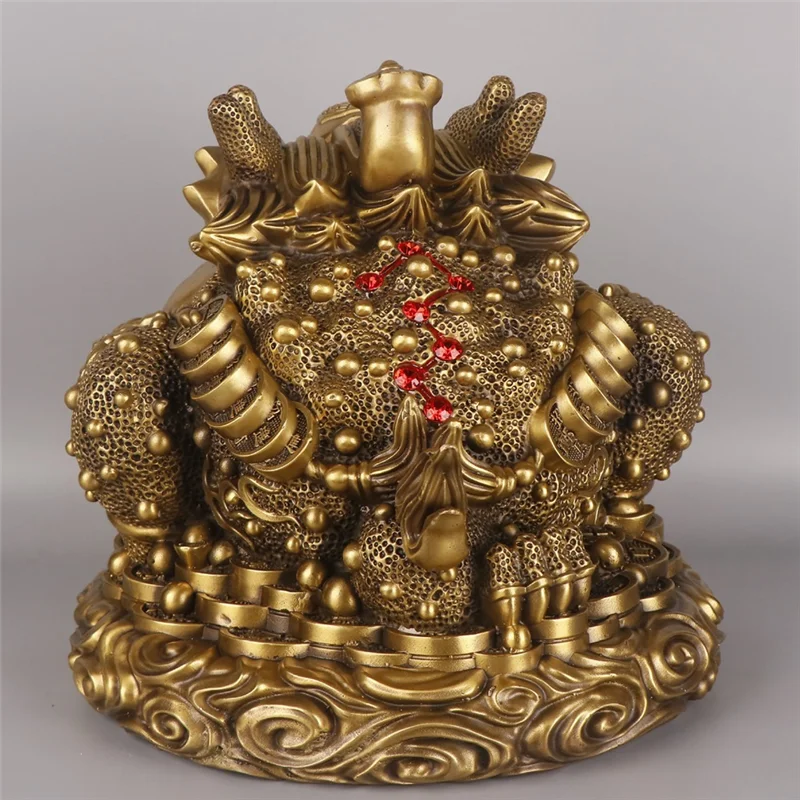 

Desktop Figurines Toad Ornament Copper Three-Legged Living Room Store Feng Shui Animal