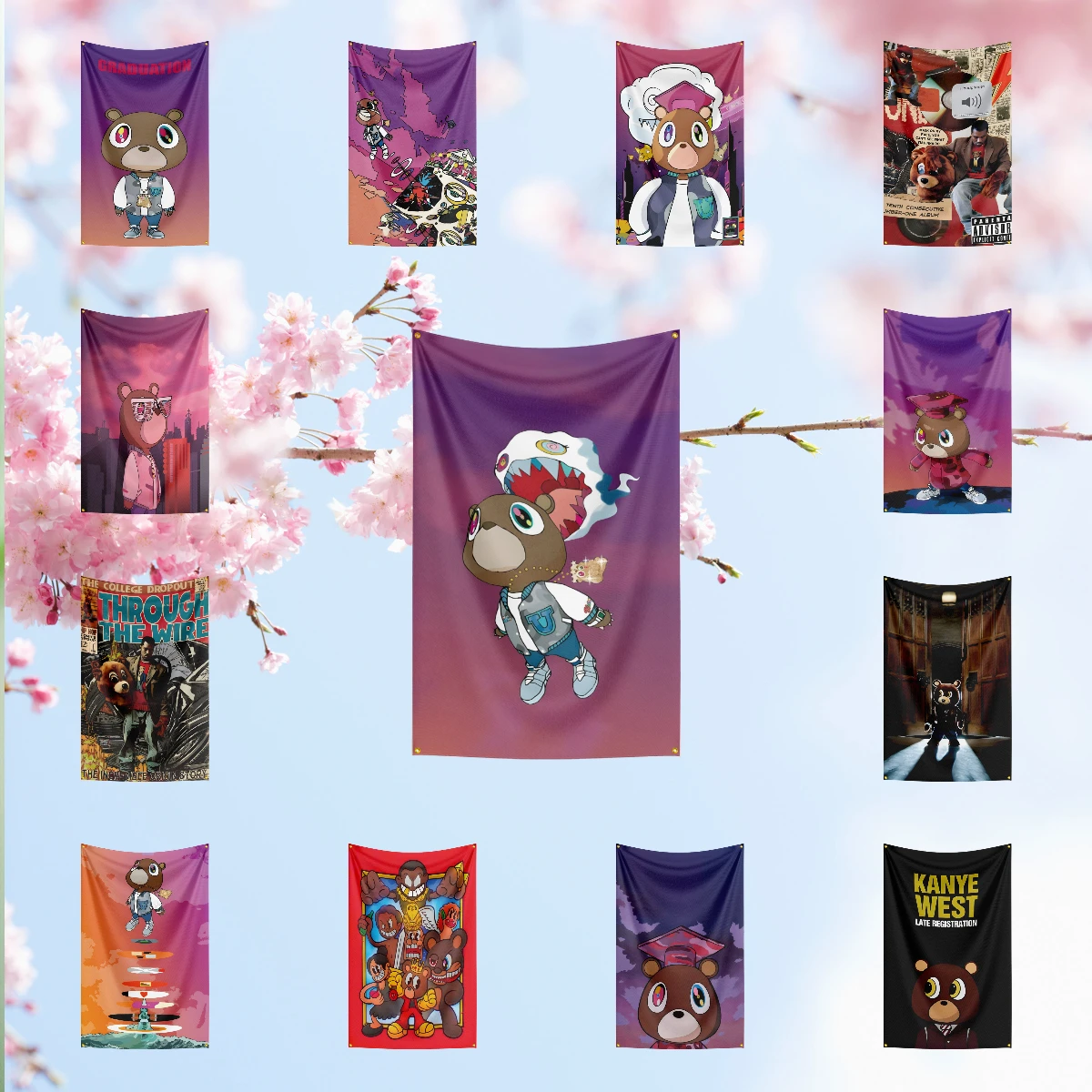 Music Band Flag for K-K-an-ye W-We-s-t Fans Banner campaign gathering apartment porch Decor backdrop