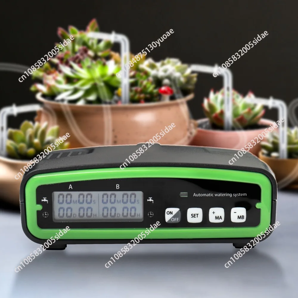 Automatic Double Pump Watering System Irrigation Kit with 30Day Programmable Water Timer for Indoor Garden Greenhouse Hydroponic