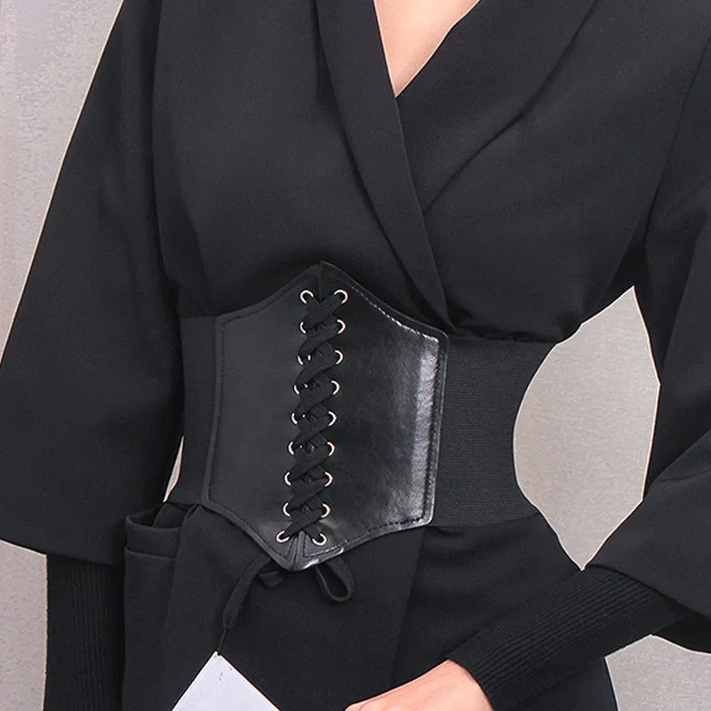 Cintura elastica da donna europea e americana, decorazione versatile estiva con abito, giacca da abito, cintura larga, cintura,