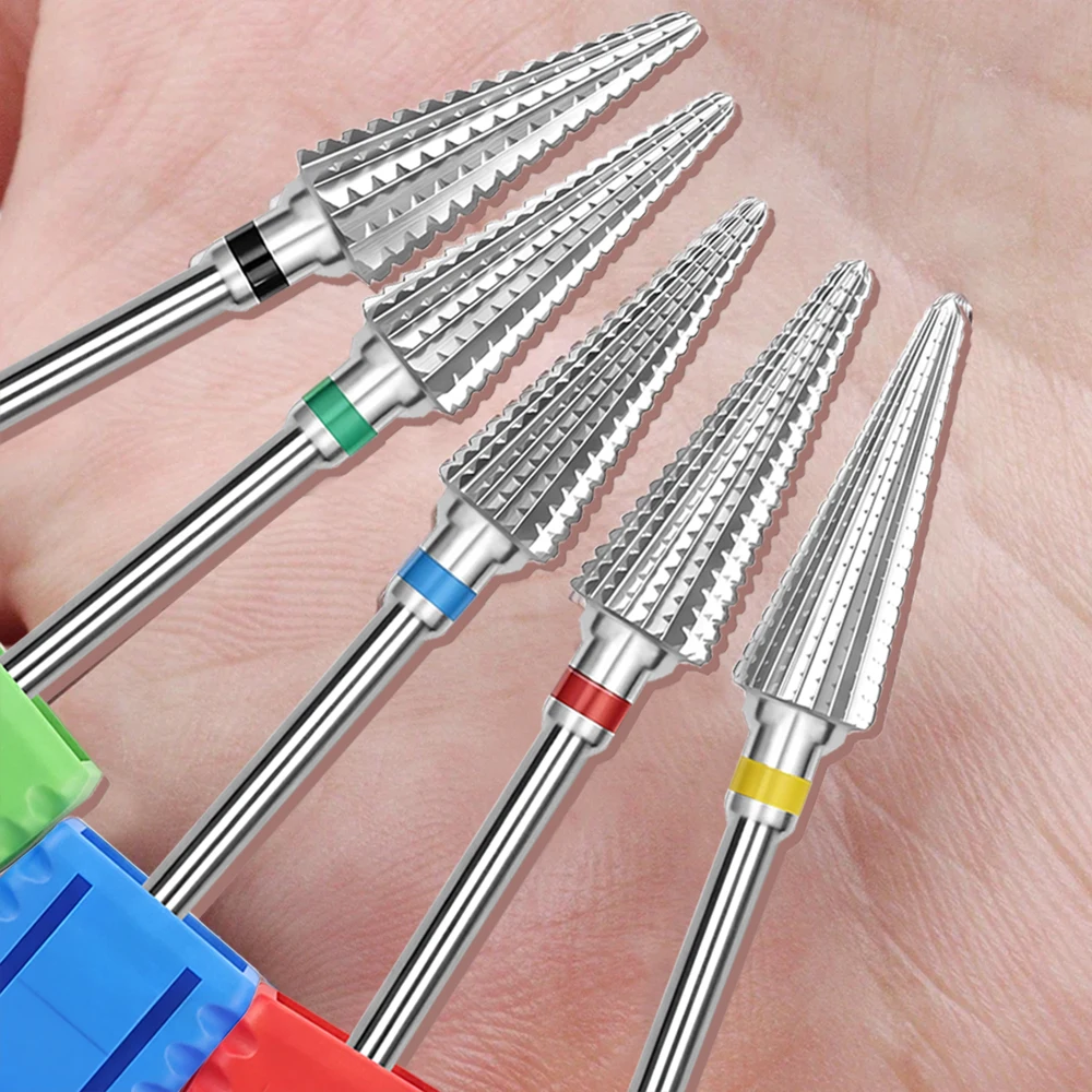 1pc 5-in-1 Carbide Professional Tungsten Steel Nail Drill Bit Gradient Teeth Design for Pre-treatment and Removal gallery 3