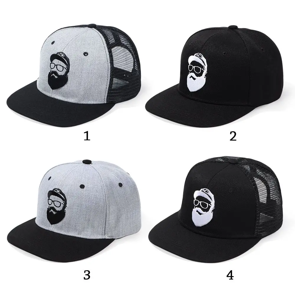 Fashion New Beard Old Man Embroidery Baseball Cap Summer Mesh Caps Casual Snapback Hat Adjustable Hip Hop Hats