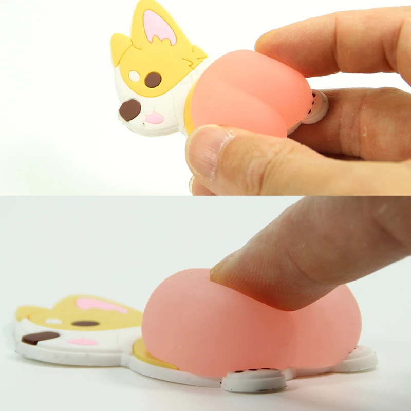 New Creative Cartoon Doll Avocado Cocked Butt Keychain Decompression Fidget Toy Fun Butt Peach Cat Dog Corgi Elephants Vent Toys