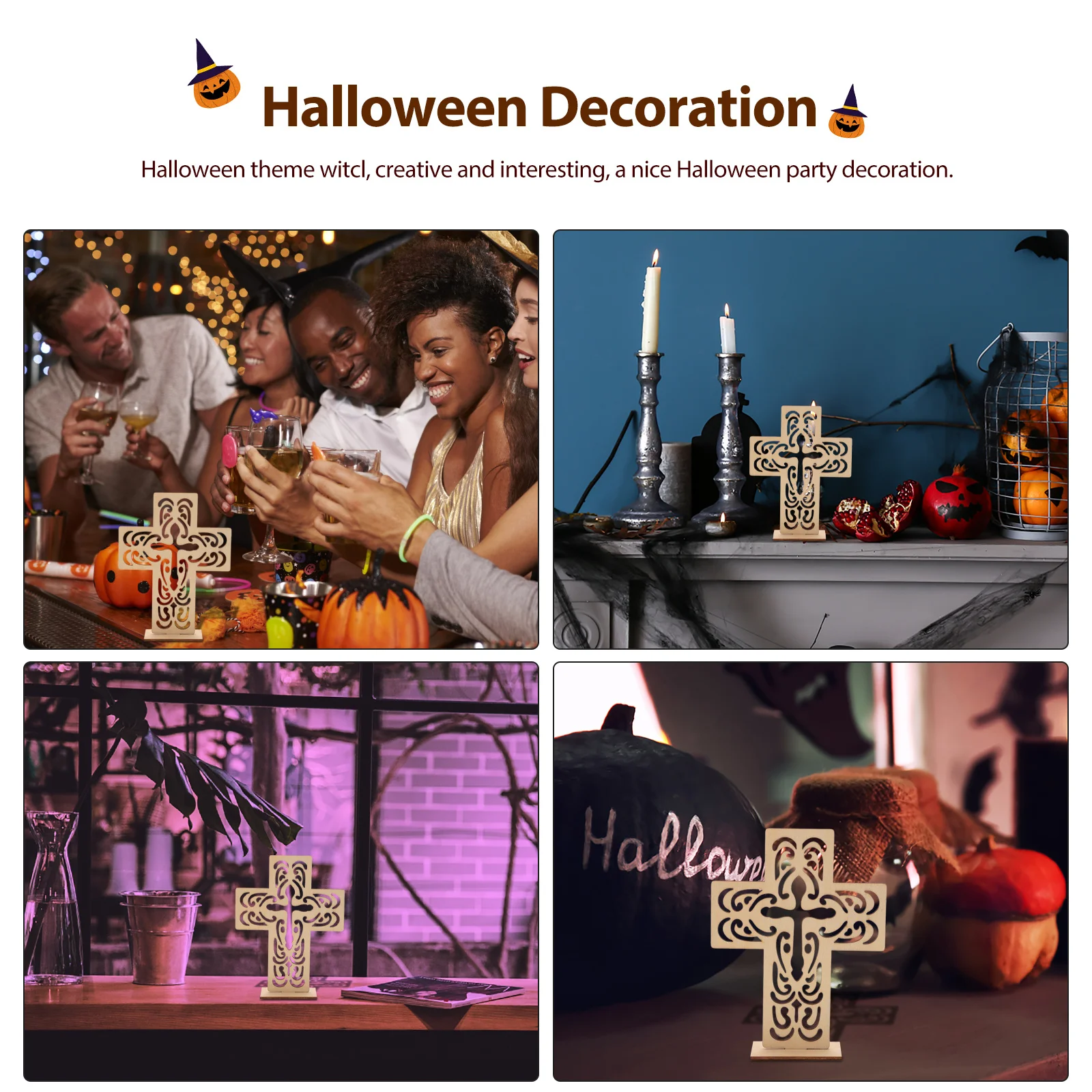 

10pcs Wooden Cross Ornament Cross Shaped Adornment For Crafts Religious Decor Desktop Festival Home Decor Wood Craft Diy