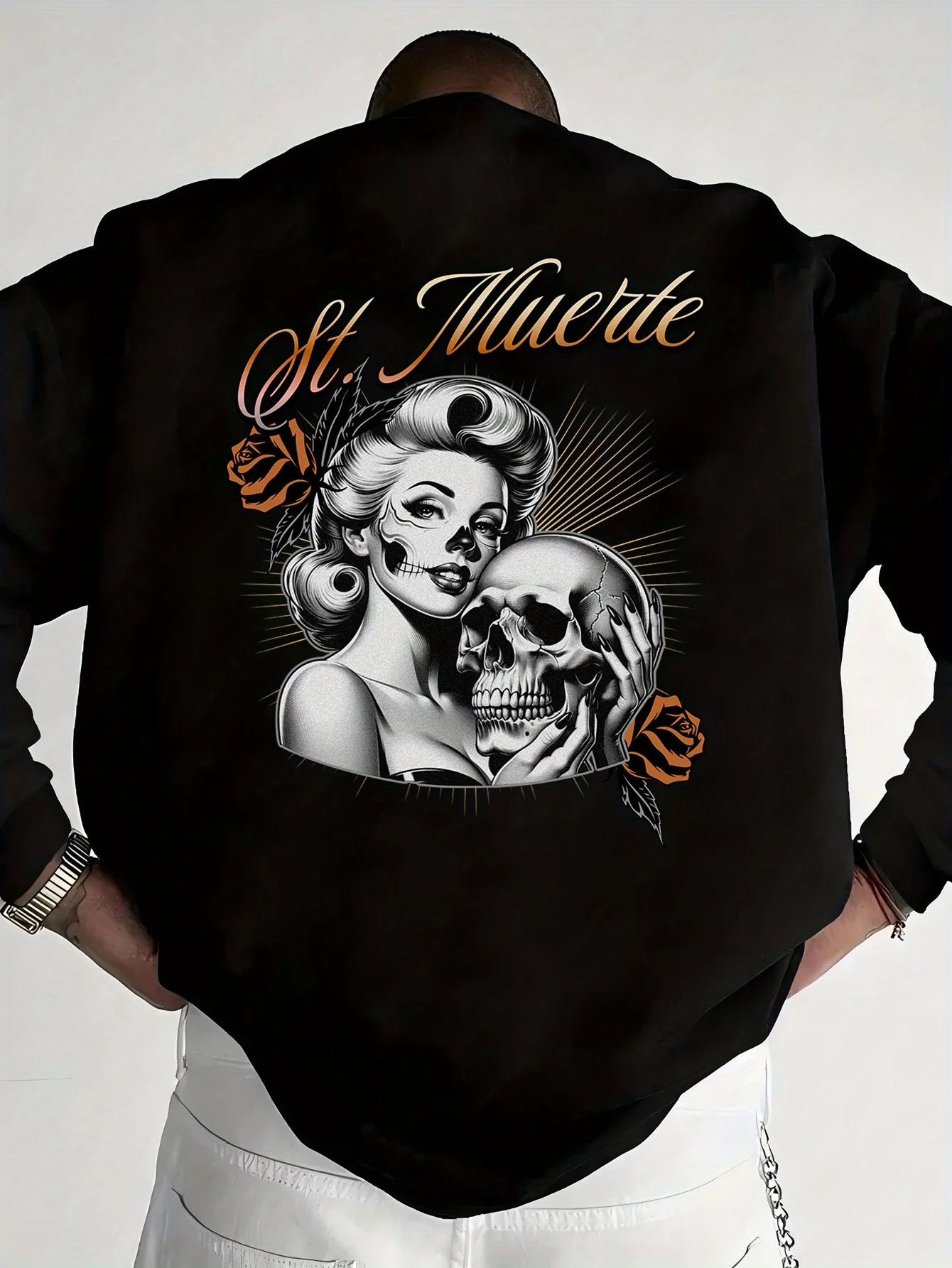 

Skull Graphic Printing Autumn and Winter Men's and Women's Sweatshirts Casual Loose Outdoor Street Sports Training Brand Fashion
