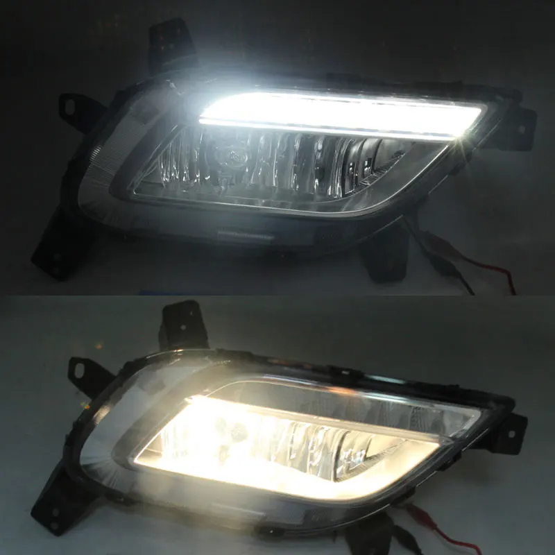 For Kia NIRO 2017 2018 2019 Car Accessories 1 Set LED Car Front Bumper Daytime Running Light Day Light Auto Fog Light Assembly