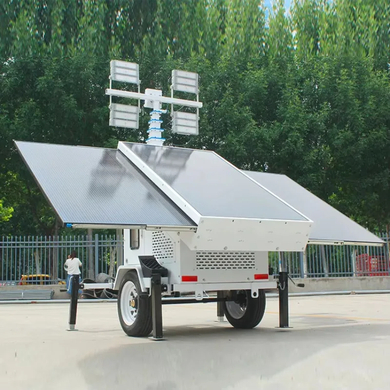 Heavy Duty Weatherproof Mobile Lighting Tower With Towable Trailer Base For Oil Gas Drilling Field Remote Project