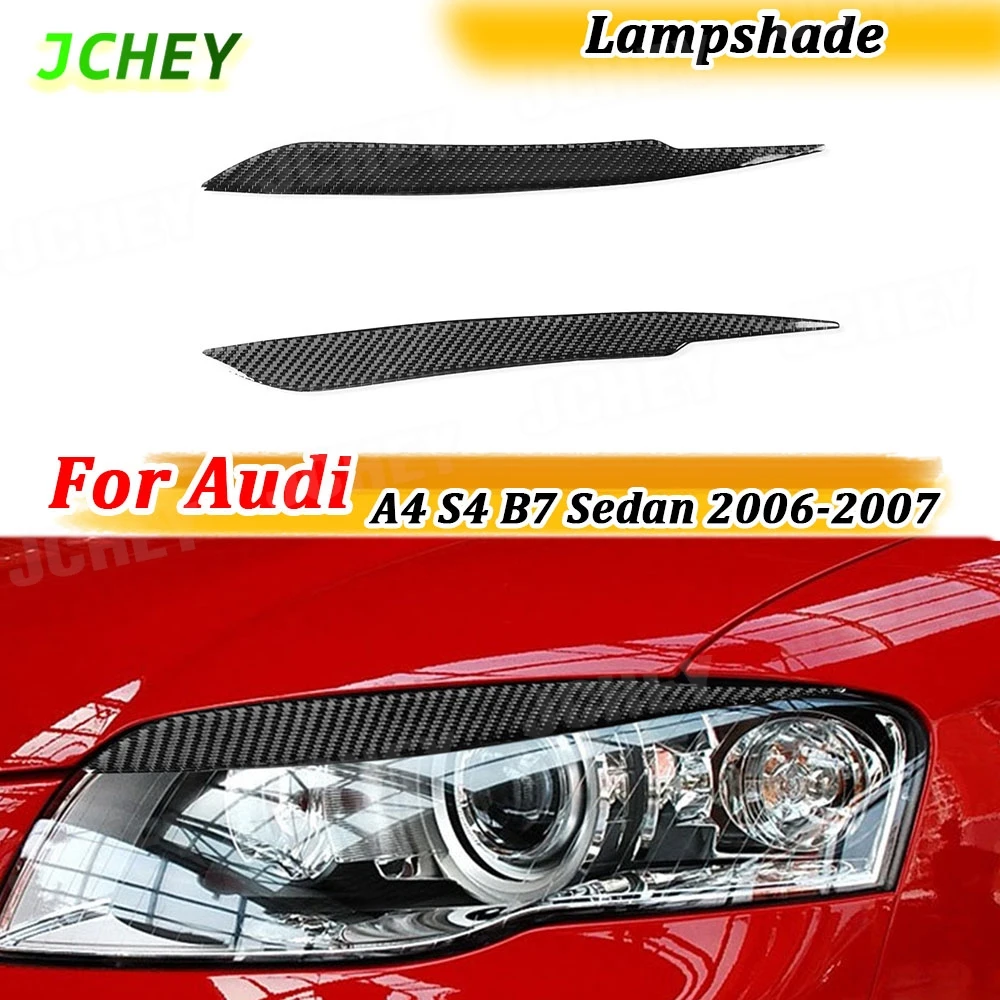 

JCHEY for Audi A4 S4 B7 Sedan 2006-2007 Carbon Fiber Car Front Bumper Foglamp Eyelid Eyebrow Trims Car Styling