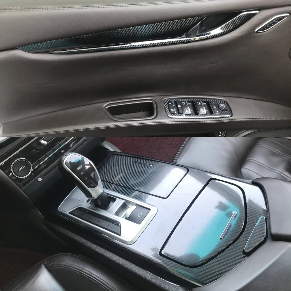 

For Maserati Jiboli 2014-2021 Car-Styling 3D/5D Carbon Fiber Car Interior Center Console Color Molding Sticker Decals Parts