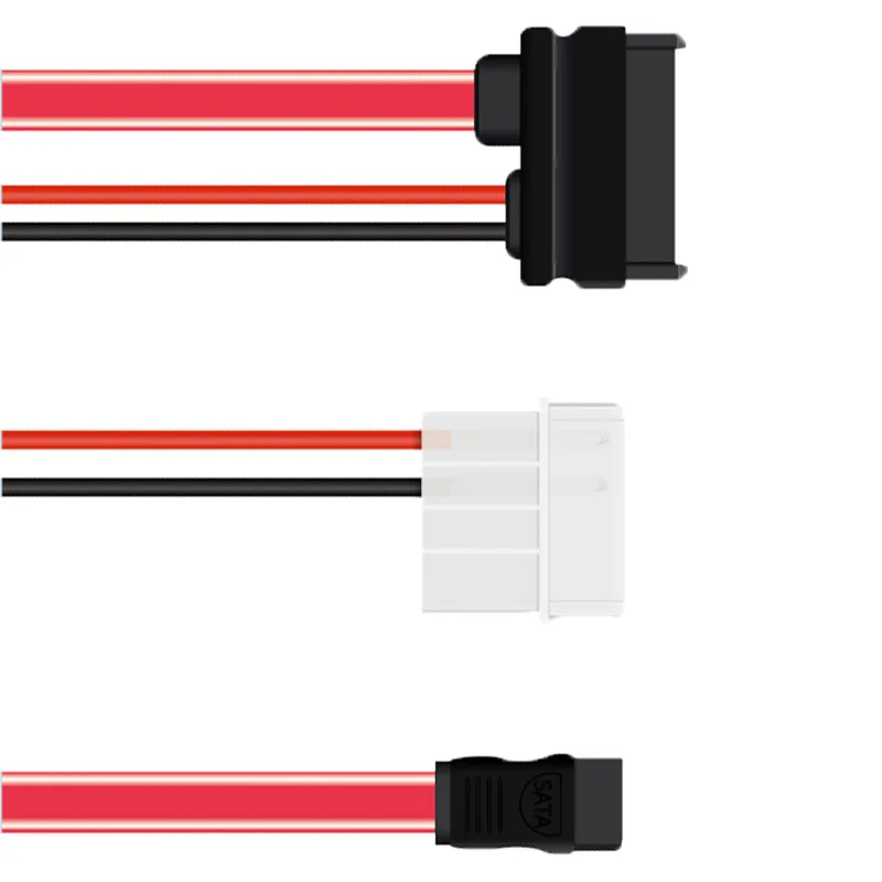 Solid State SSD Data Power Cable, 7 + 6 SATA, Grande 4Pin, X51R2R1