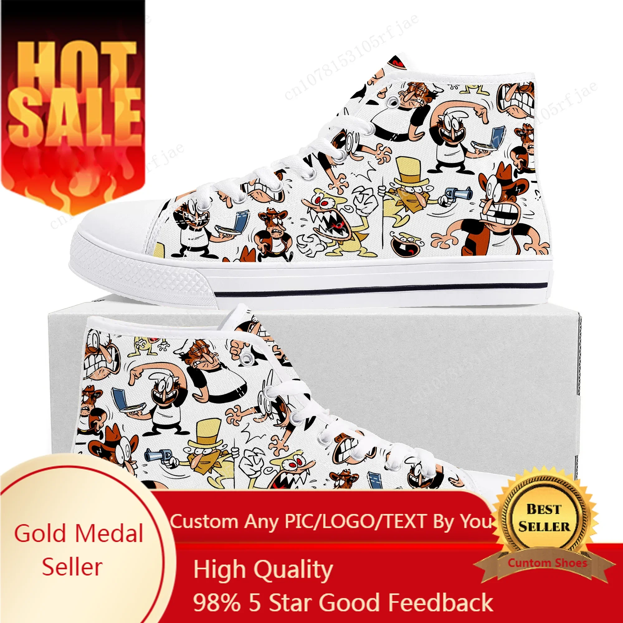 

Pizza Tower High Top Sneakers Hot Cartoon Game Mens Womens Teenager High Quality Fashion Canvas Shoes Casual Tailor Made Sneaker