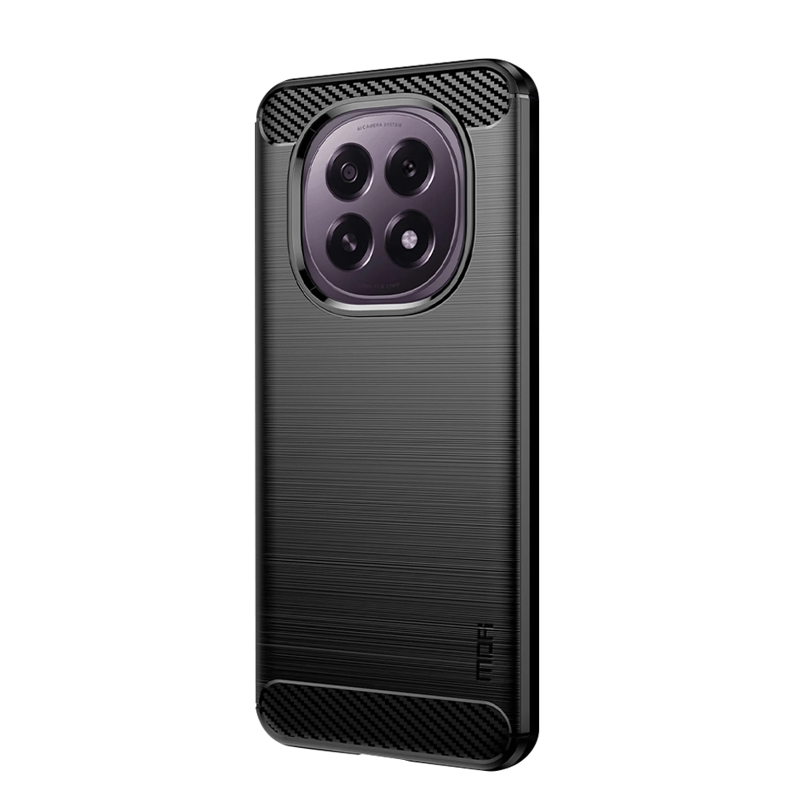 

For Oppo A5 5G / Oppo F29 5G Back Cover MOFI Brushed Texture Carbon Fiber Soft TPU Case - Black
