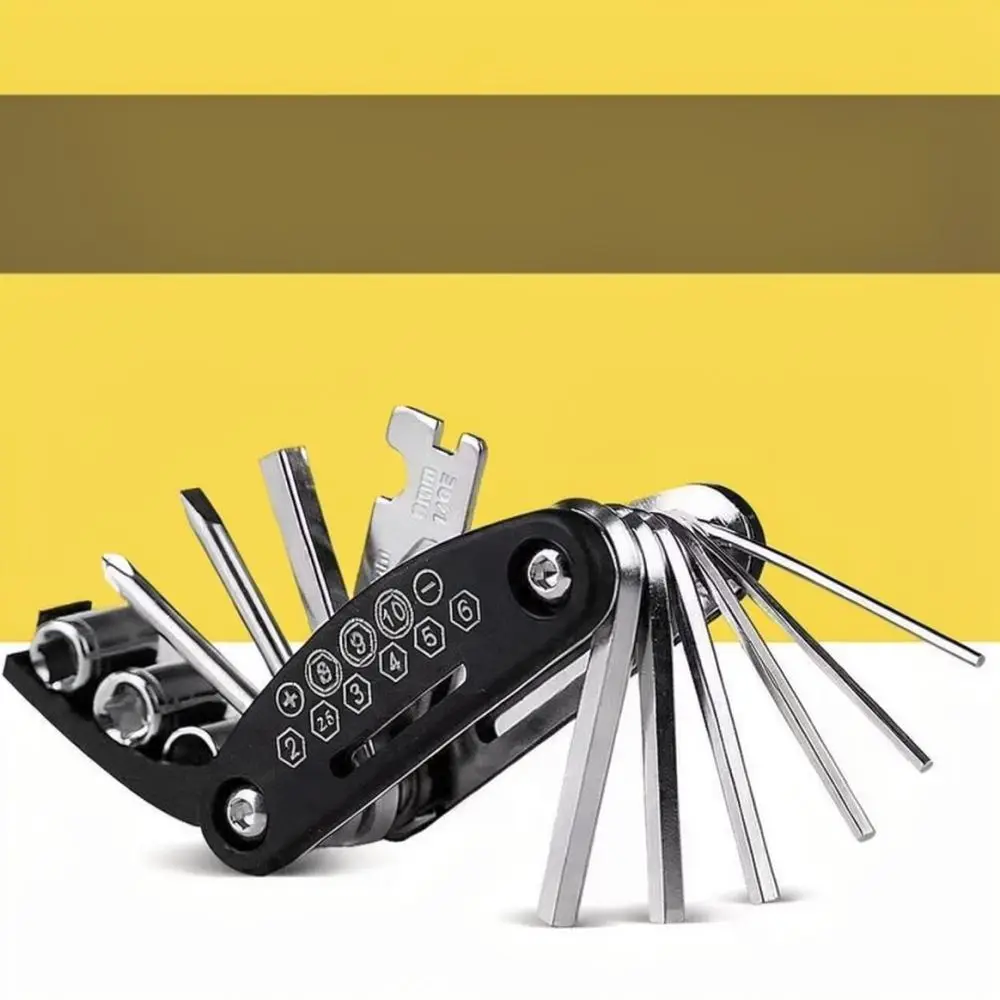 Stainless Steel Bicycle Multi Tool Folding Spanner Kit Professional Cycling Repair Equipment For Outdoor Mountain Biking