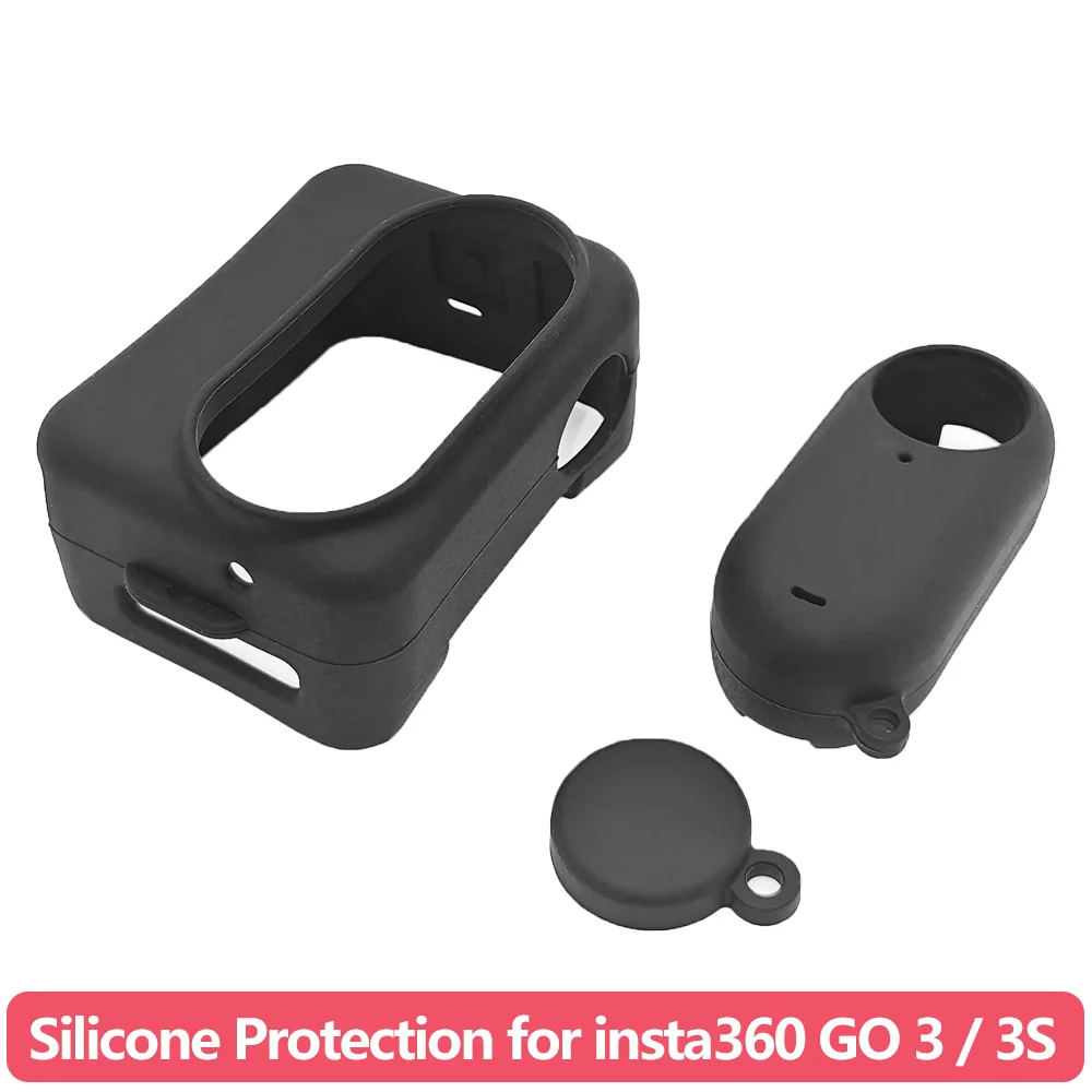 Silicone Case for Insta360 GO 3 GO 3S 5 in 1 Protective Cover Lens Cap Neck Lanyard Wrist Strap Anti-Scratch Shockproof Kit