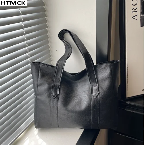 Women Vintage Canvas Tote Handbag Large Capacity Shoulder Purse for Commute Travel Shopping
