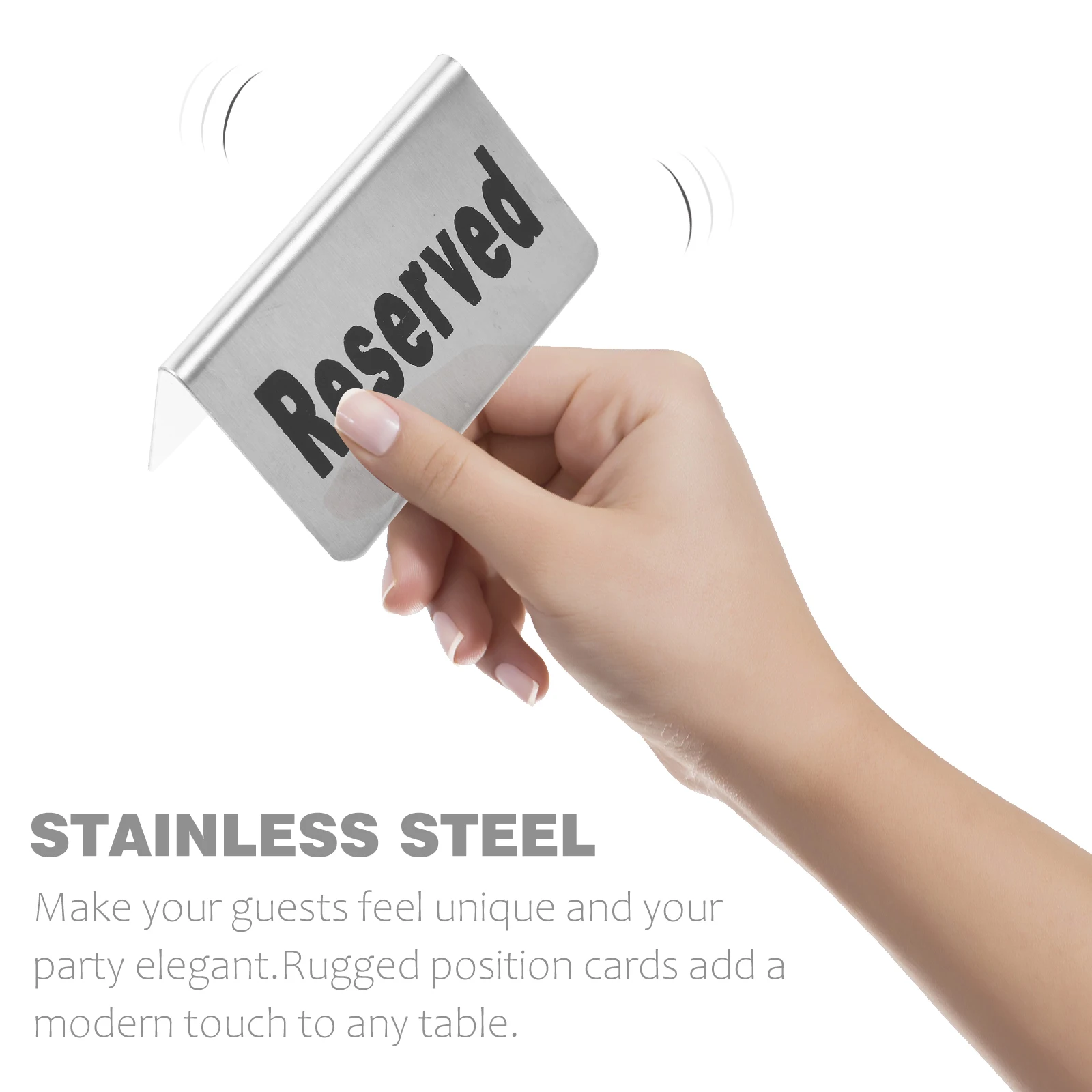 

1pc Stainless Steel Reserved Cards Party Supplies Seat Table Sign Banquet Wedding Decorative Plate Bar Event Accessory