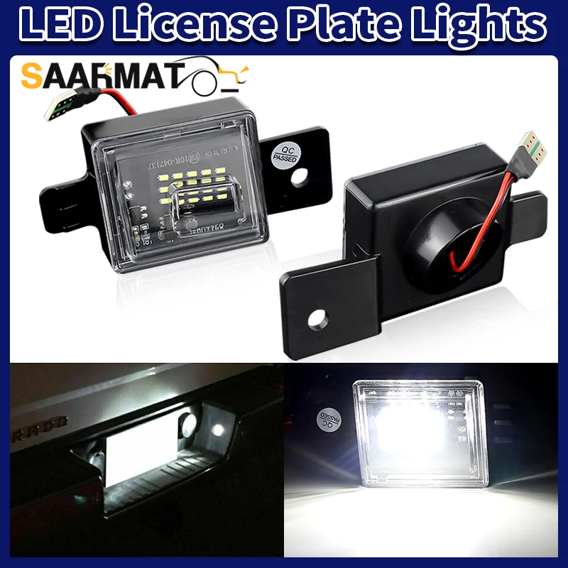 2pcs Led License Number Plate Light Tag Lamp For Chevrolet Silverado GMC Sierra 1500 2500HD/500HD 3500HD 2015-2021 Car Accessory
