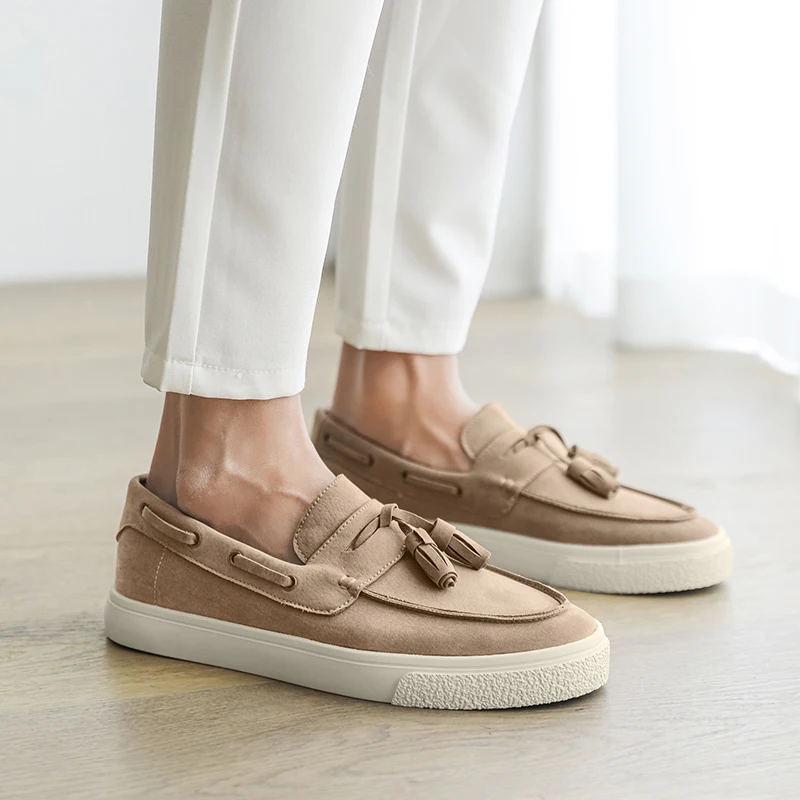 Men Casual Shoes Leather Loafers Classic Business Men Shoes Breathable Soft Moccasins Lazy Shoes Slip on Flats Driving Shoes