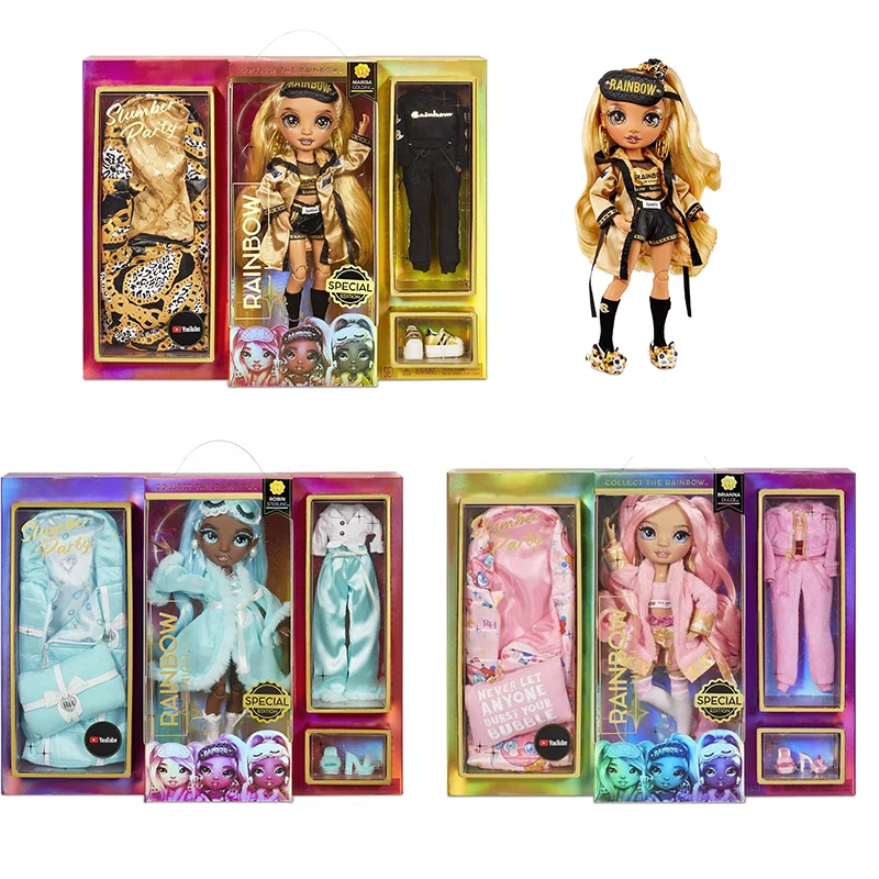 

Original Rainbow High Doll SLUMBER PARTY Robin Sterling Marisa Golding Briana Dulce Collections Fashion Dolls Action Figure Toys