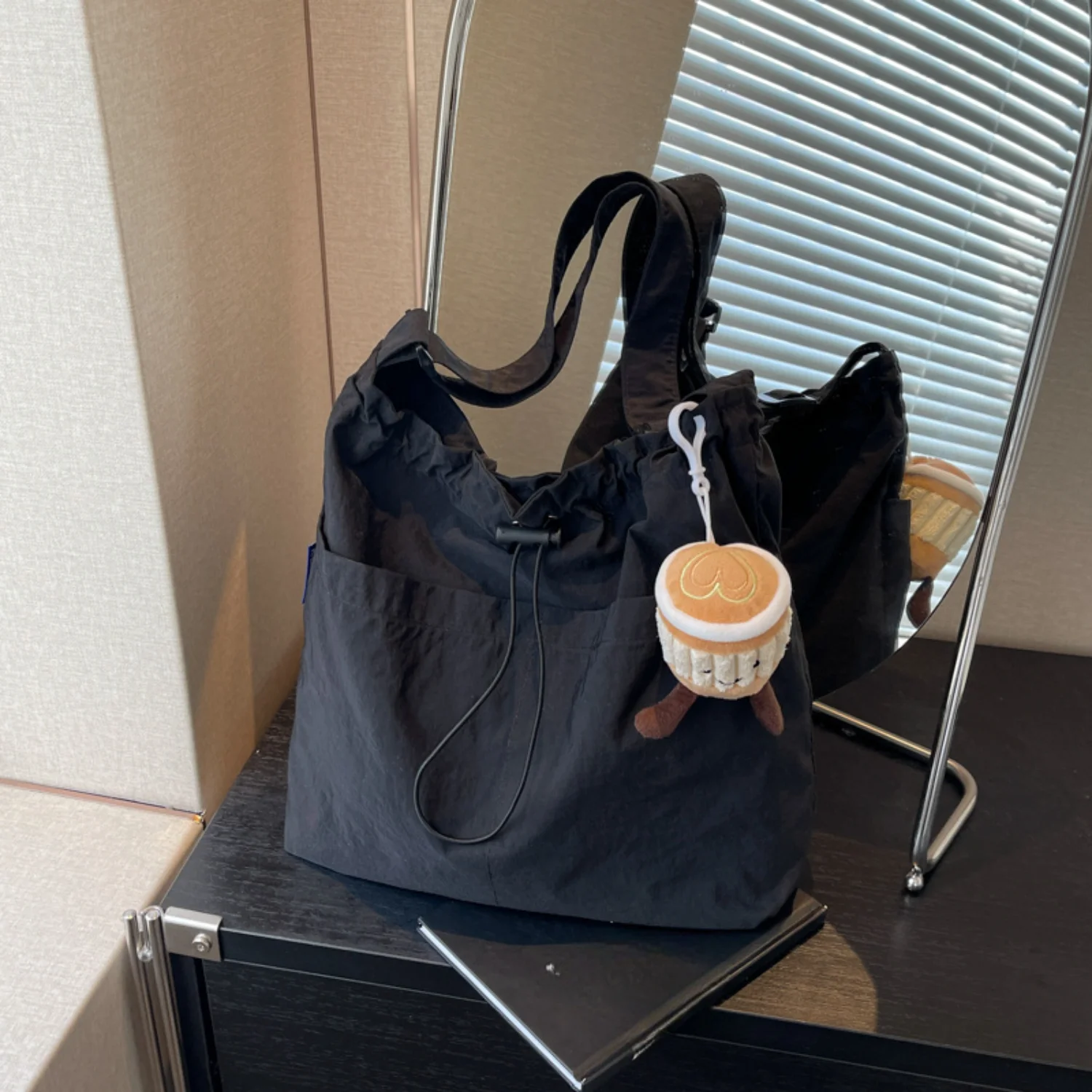 Versatile Nylon Tote Bag for Women - Ideal for Classes, Commuting, Casual Use