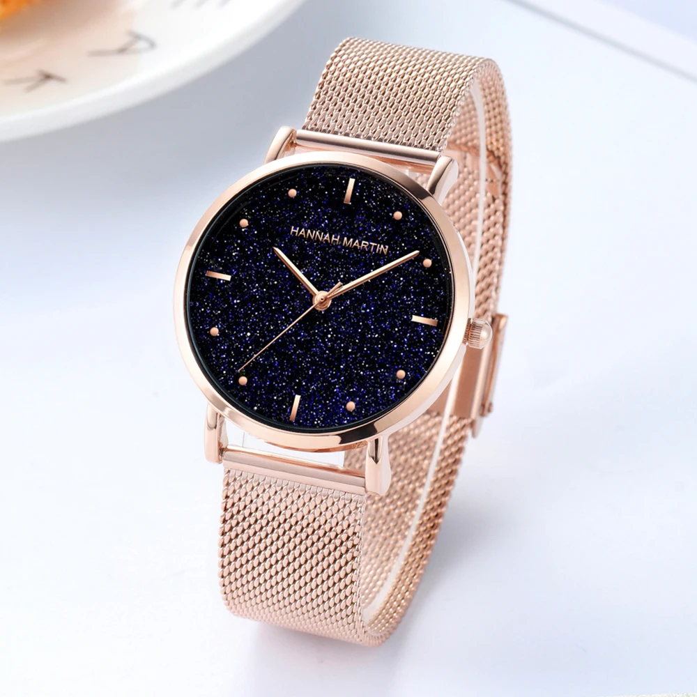 Sahara Desert Dial New Design 2021 Top Brand Luxury Japan Quartz Wristwatch Stainless Steel Rose Gold Waterproof Watch for Women