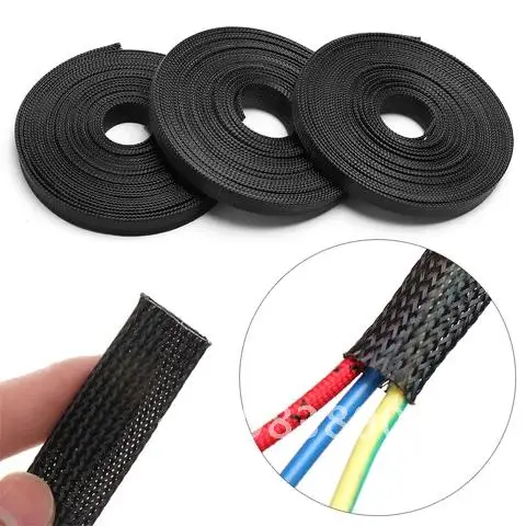 

Flexible Cable Organizer PET Braided Sleeve Wire Protect Diameter 2/4/6/8/10/12/15/20/25mm 10M Black Insulated Braid Sleeving